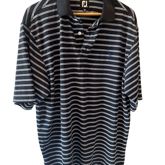 FootJoy Polo Shirt Mens Large Performance Golf Lightweight Striped Stretch - Picture 2 of 6